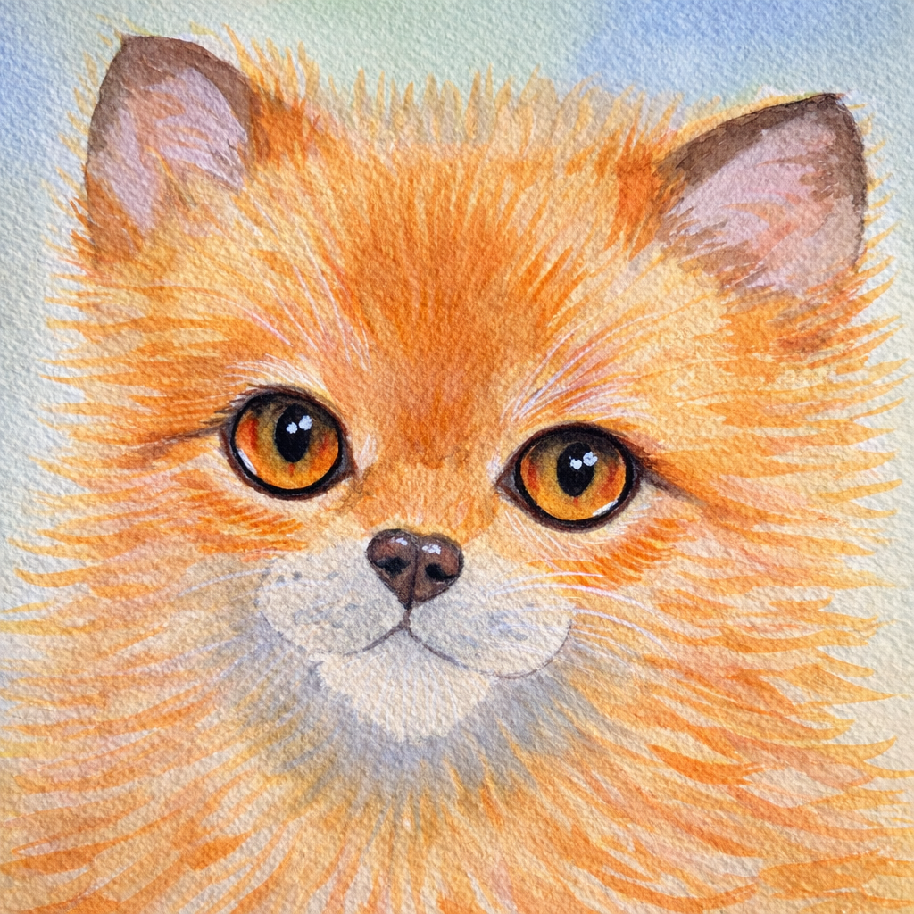 Gentle Fox original watercolor painting 9x12 inches, forest animal nursery wall art, orange and white fox illustration for modern home decor.