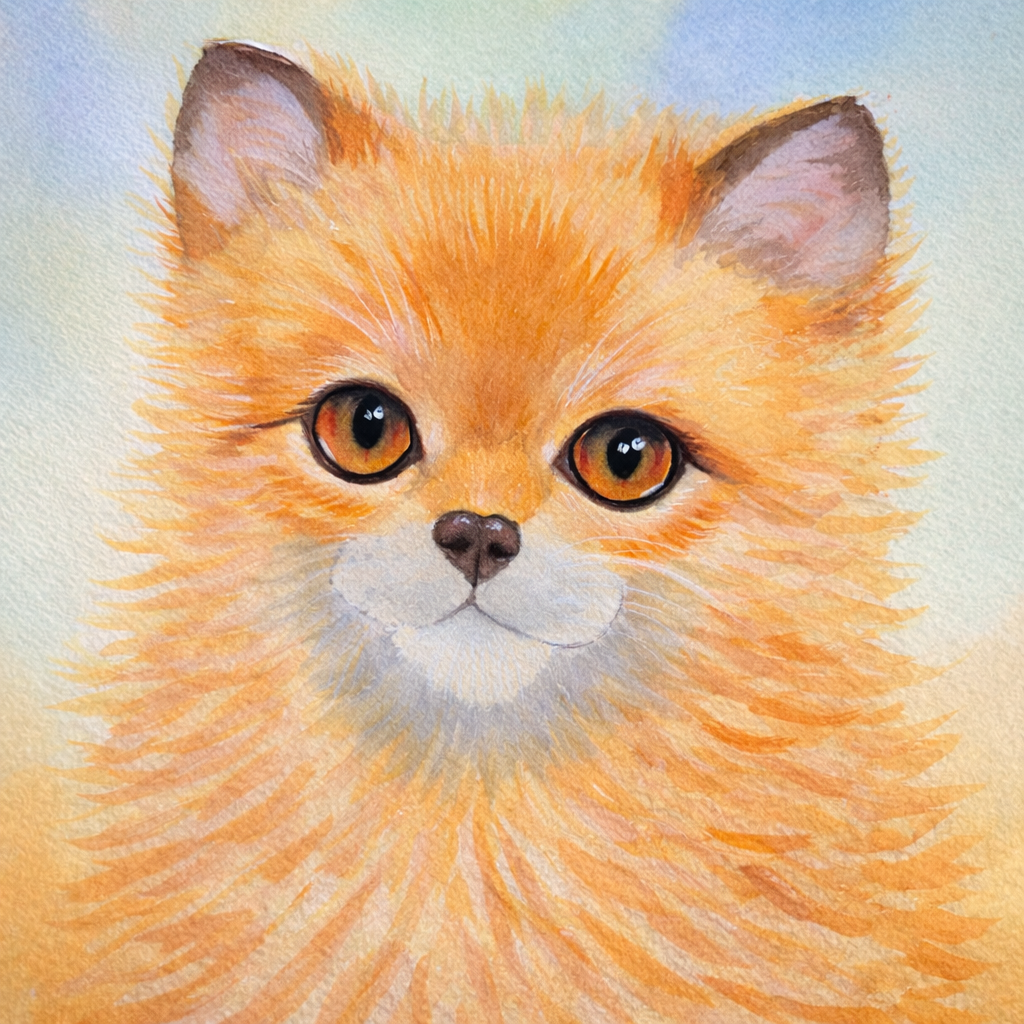 original fox watercolor painting gentle fox wildlife artwork by Paula A. Chavers