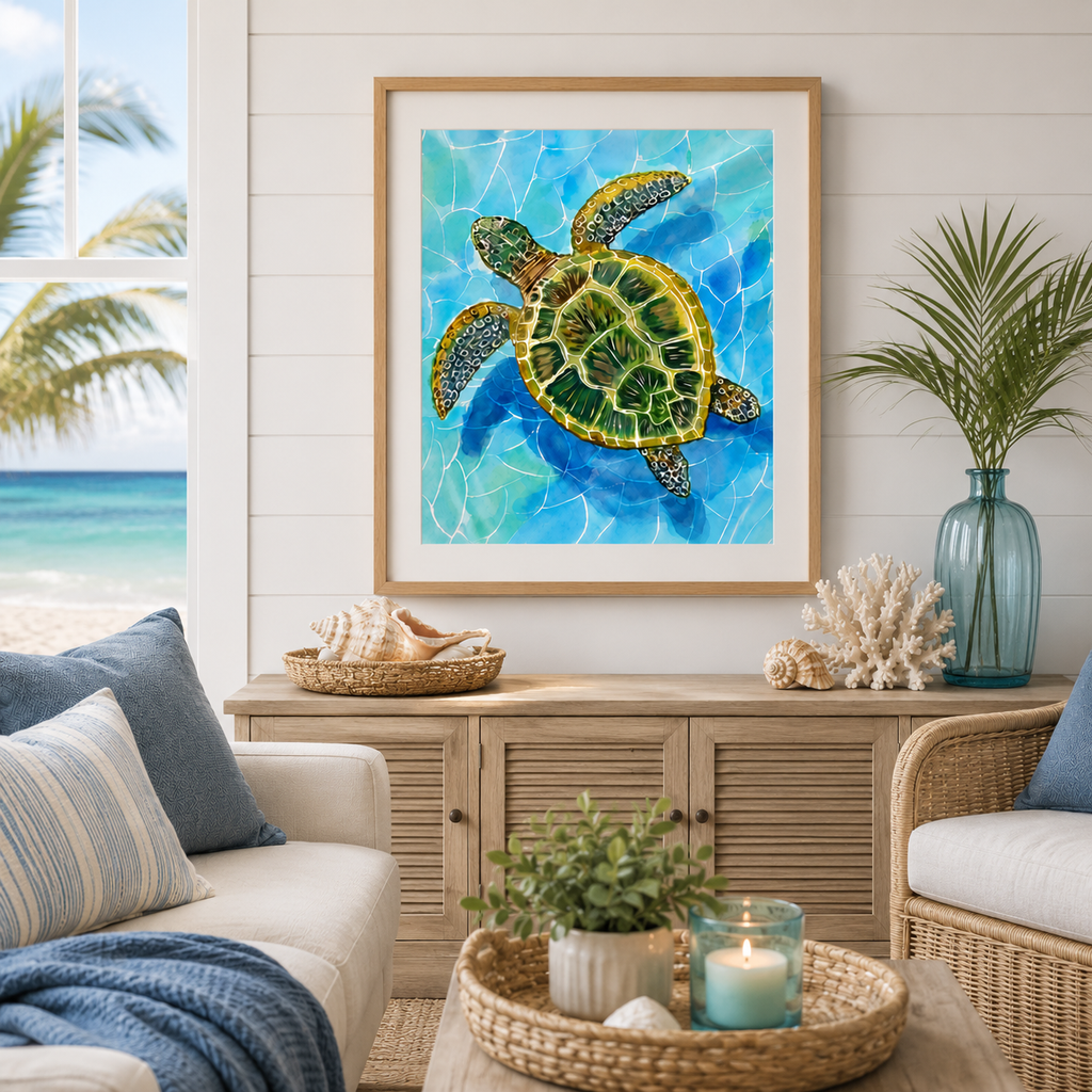 Sea Turtle – Original Watercolor Painting (9 × 12 in)