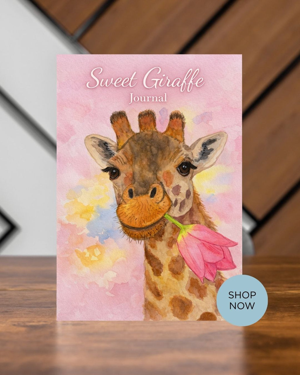 Journal of a watercolor giraffe painting