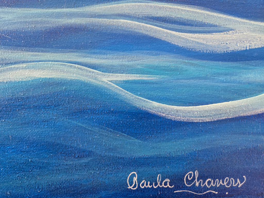 Tranquil | Original Abstract Ocean Painting (14x14 in) Acrylic Artwork