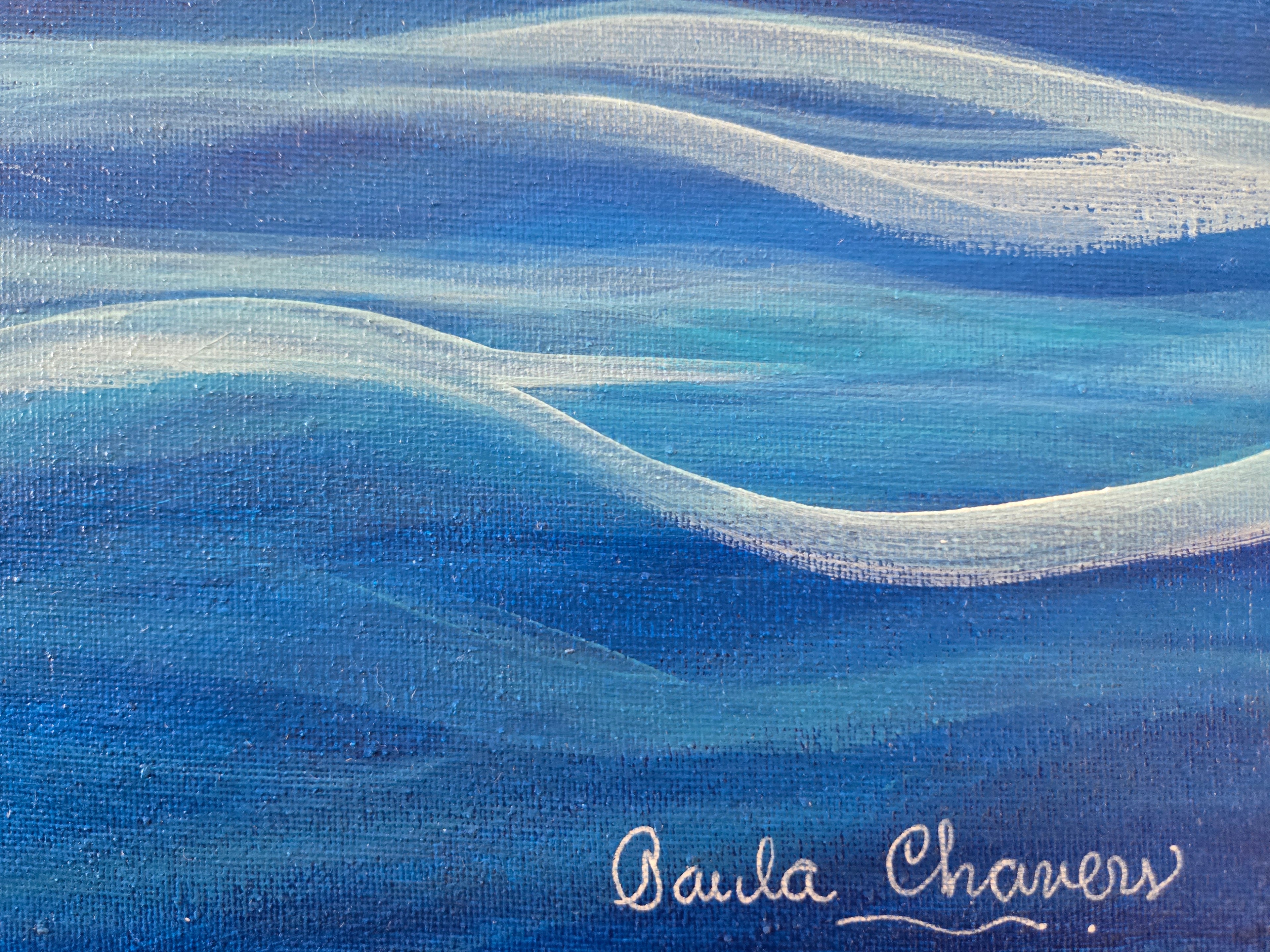 Tranquil | Original Abstract Ocean Painting (14x14 in) Acrylic Artwork