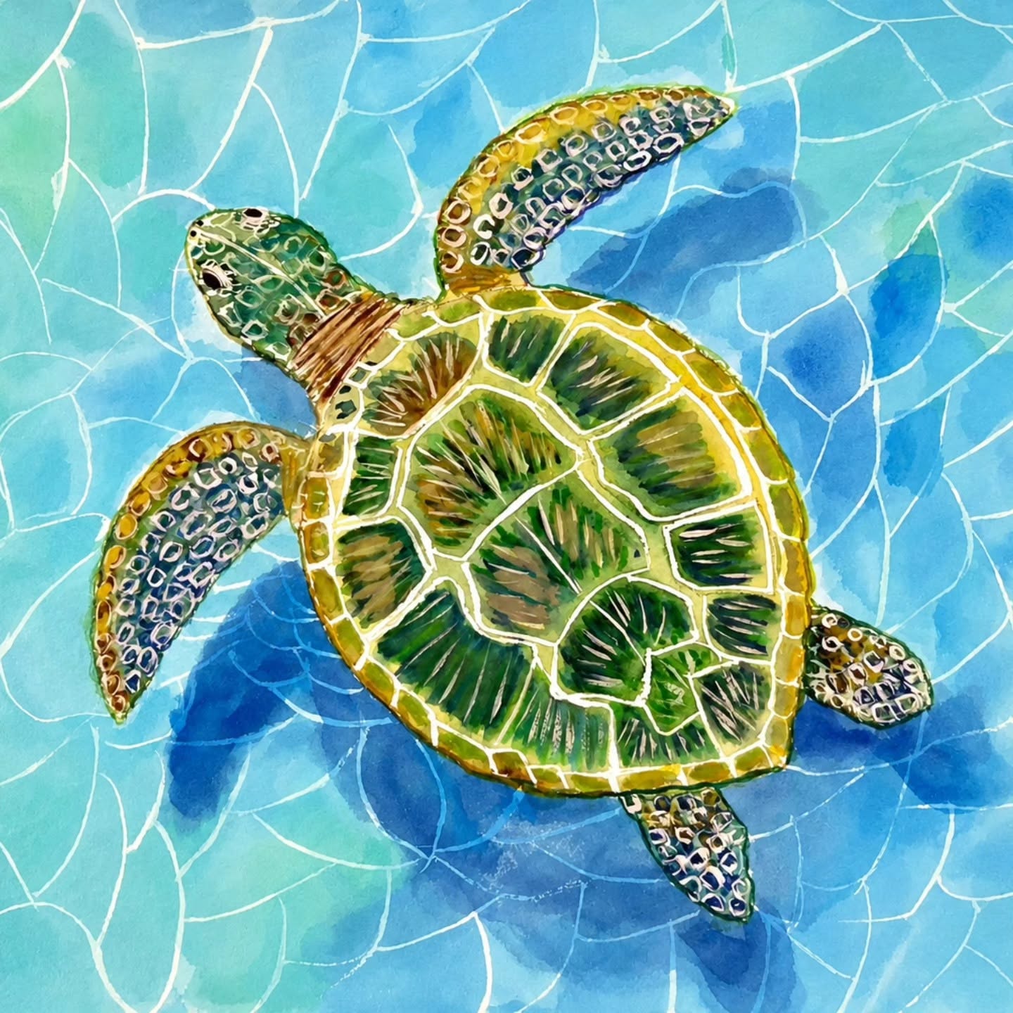 Sea Turtle – Original Watercolor Painting (9 × 12 in)