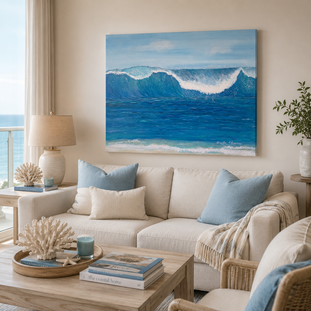The Wave | Original Coastal Ocean Painting | Large Acrylic Wall