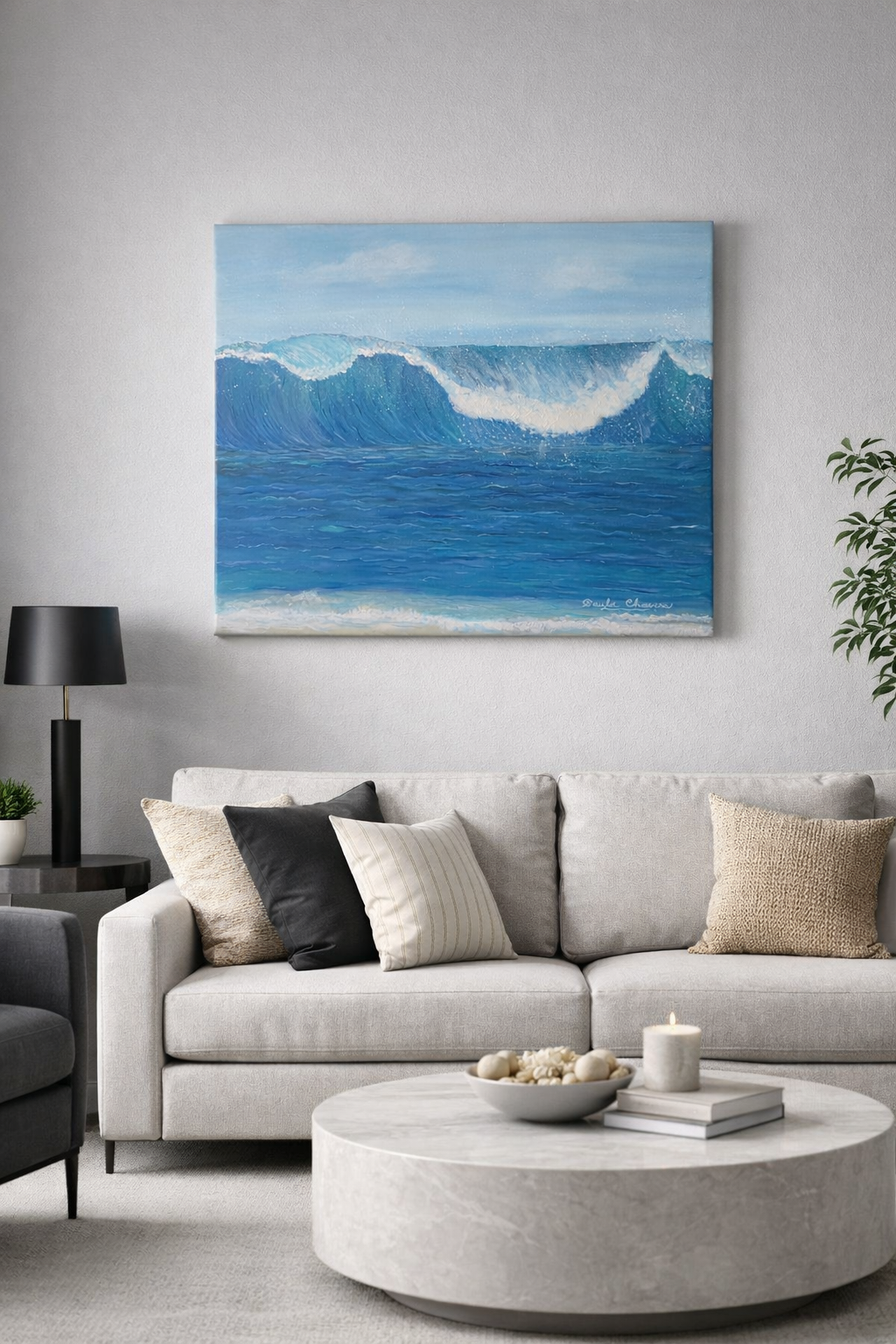 The Wave | Original Coastal Ocean Painting | Large Acrylic Wall